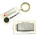 Compass Key Tag with Thermometer & Wind Chill Chart